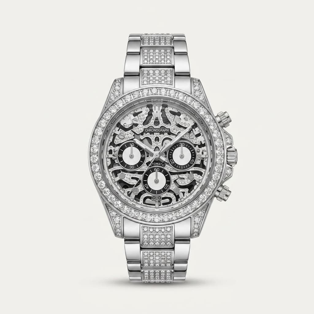Iced-Out Skeleton Chronograph Diamond Edition